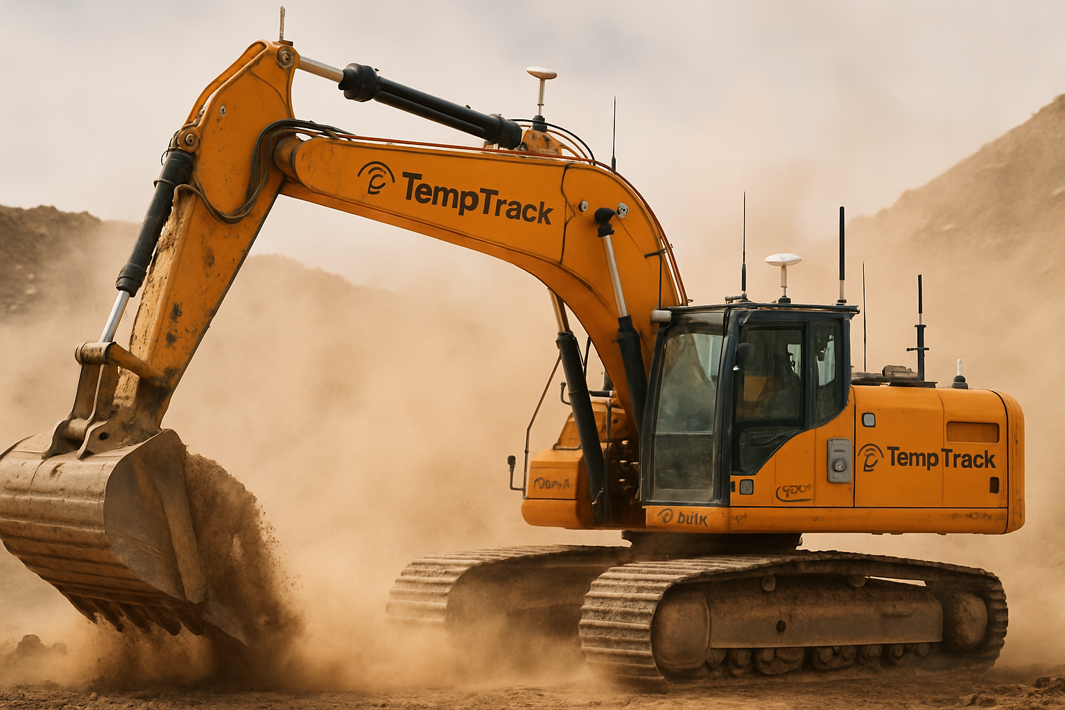 Escavadeira com telemetria TempTrack